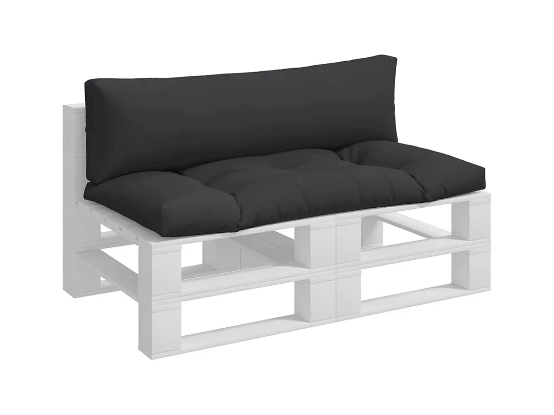 Palletkussens 2 st stof zwart