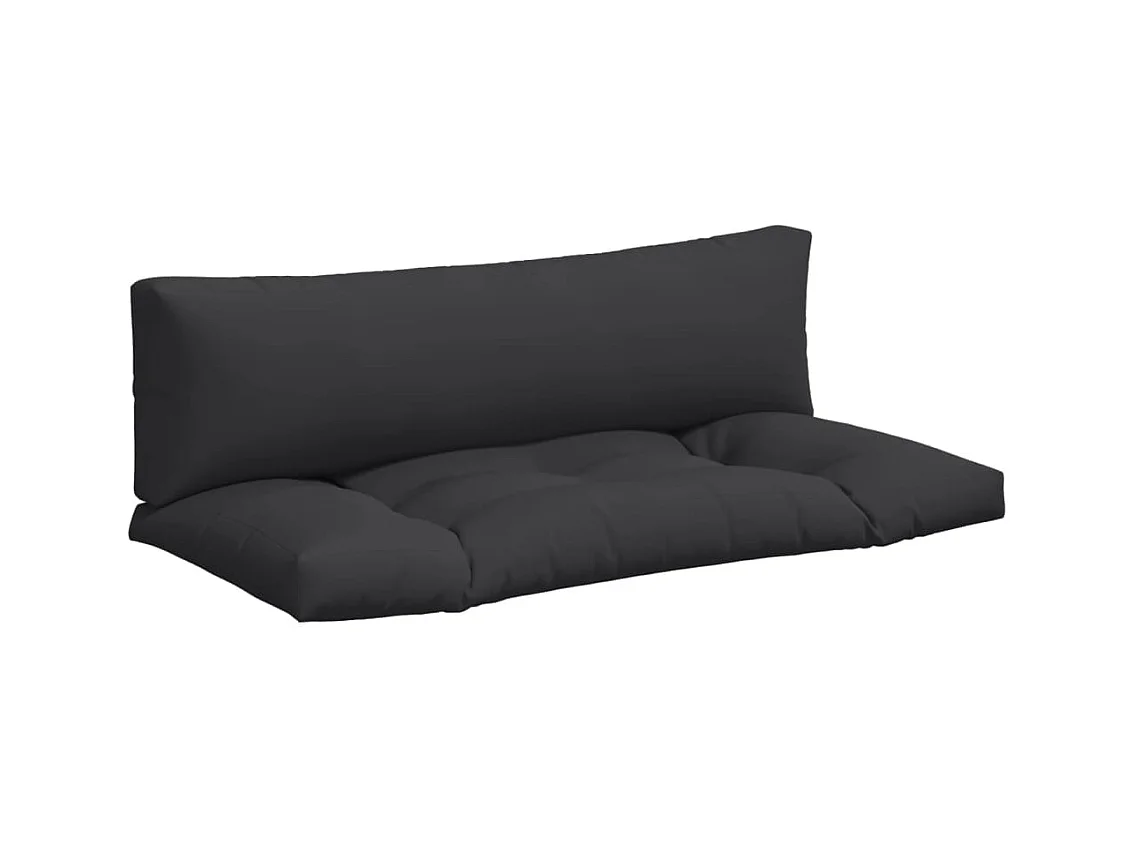 Palletkussens 2 st stof zwart