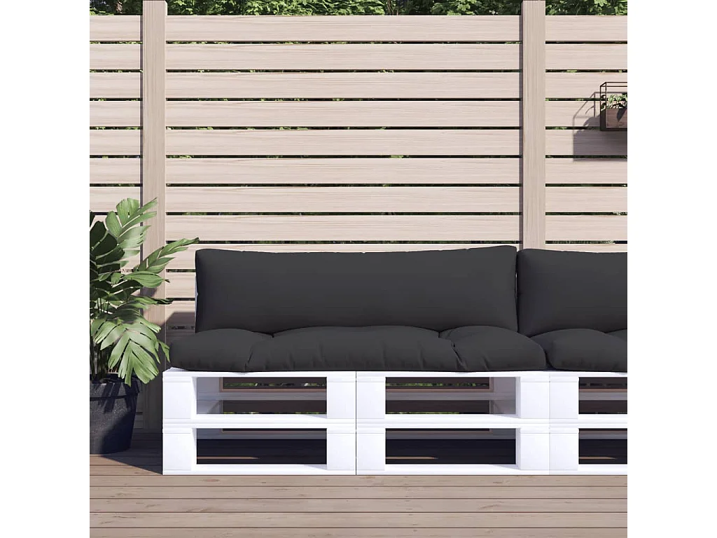 Coussins de palette lot de 2 noir tissu