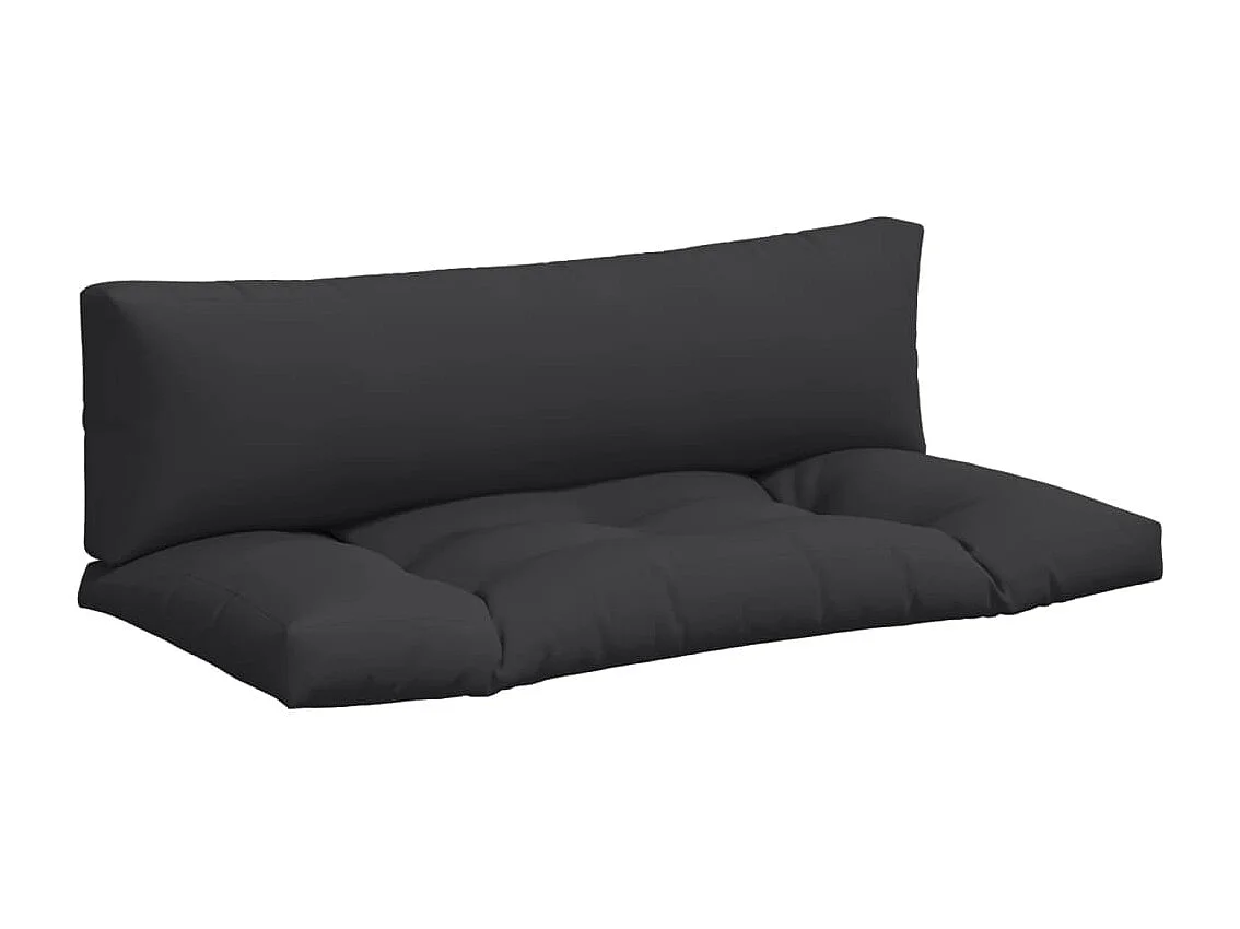 Coussins de palette lot de 2 noir tissu