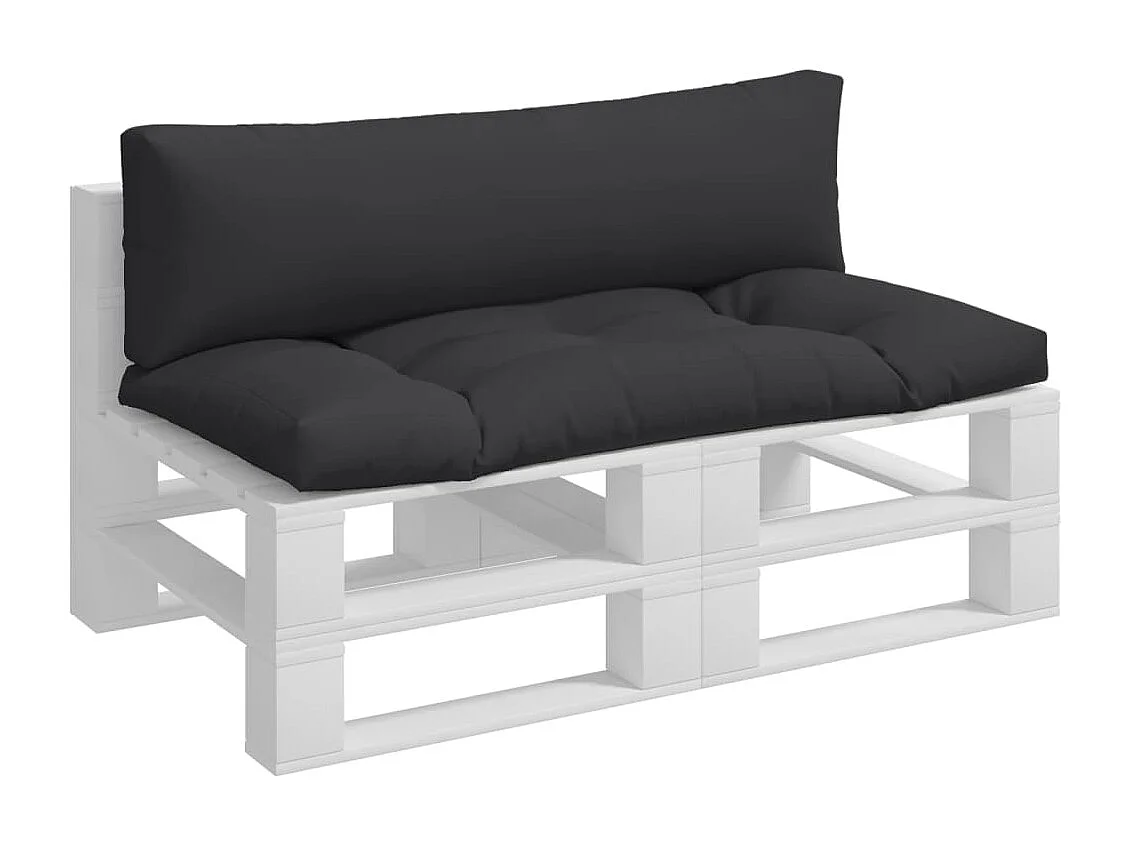 Coussins de palette lot de 2 noir tissu