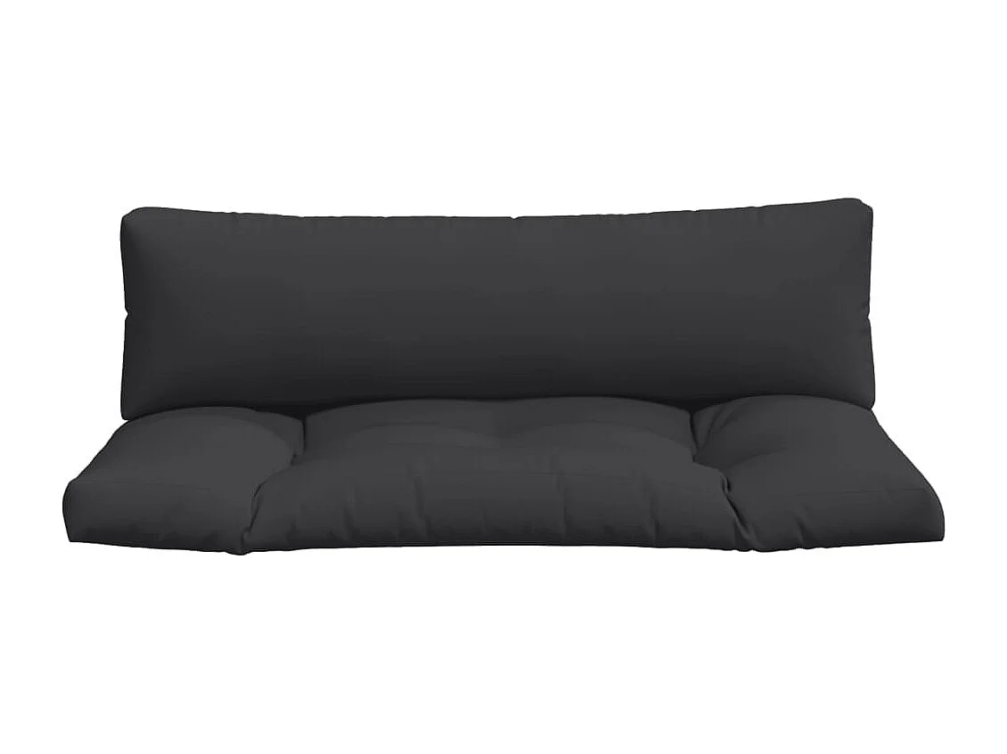 Coussins de palette lot de 2 noir tissu
