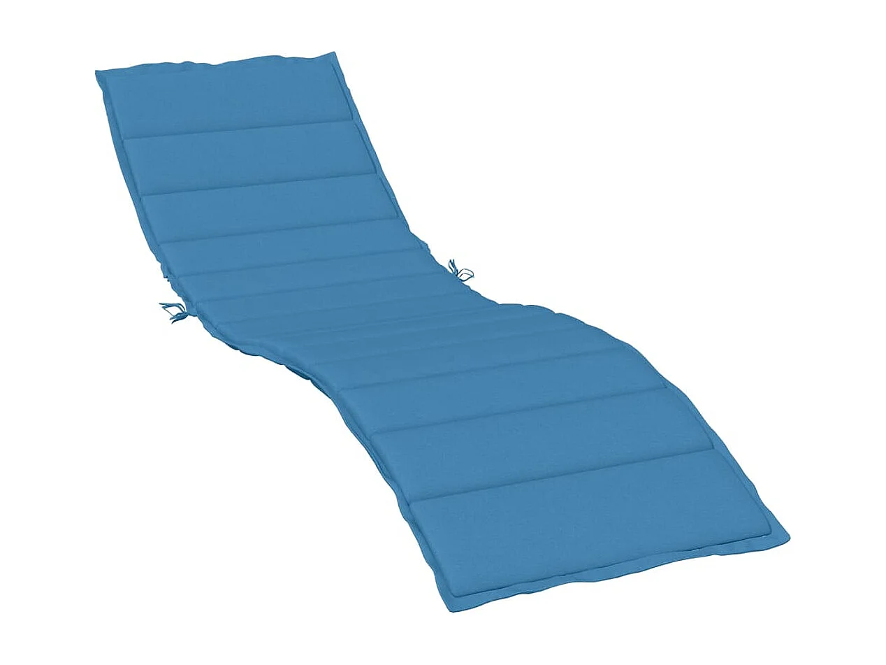 Sonnenliegen-Auflage Melange Blau 200x50x4 cm Stoff