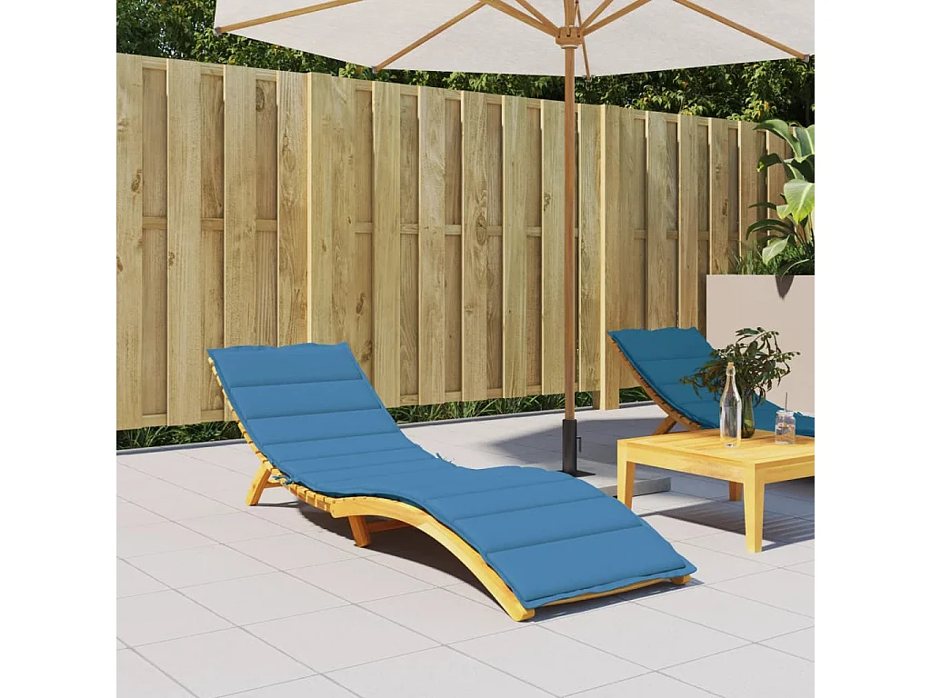 Sonnenliegen-Auflage Melange Blau 200x50x4 cm Stoff