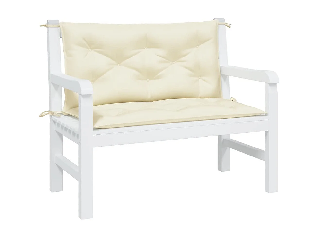 Cuscini Panca da Giardino 2 pz Crema 100x50x7 cm Tessuto Oxford