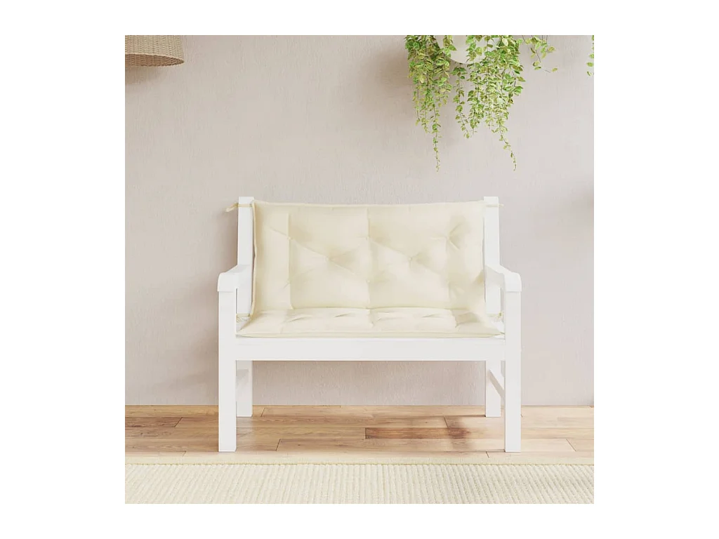 Gartenbank-Auflagen 2 Stk. Creme 100x50x7 cm Oxford-Gewebe