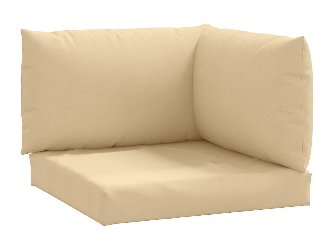 Coussins de palette lot de 3 beige mélangé tissu