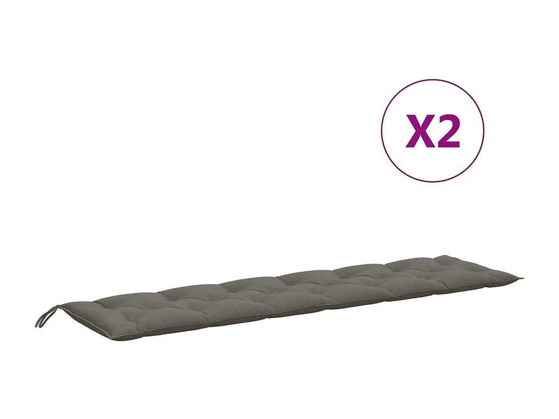 Almofadões banco jardim 2pcs 200x50x7cm mesclado tecido