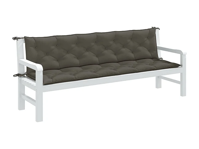 Coussins de banc de jardin lot de 2 gris foncé mélangé tissu