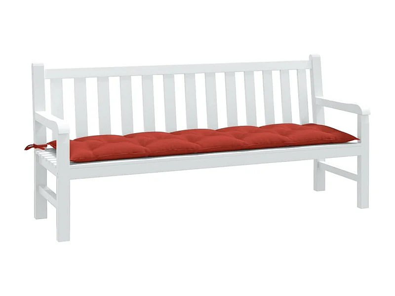 Coussin de banc de jardin rouge mélangé 180x50x7 cm tissu