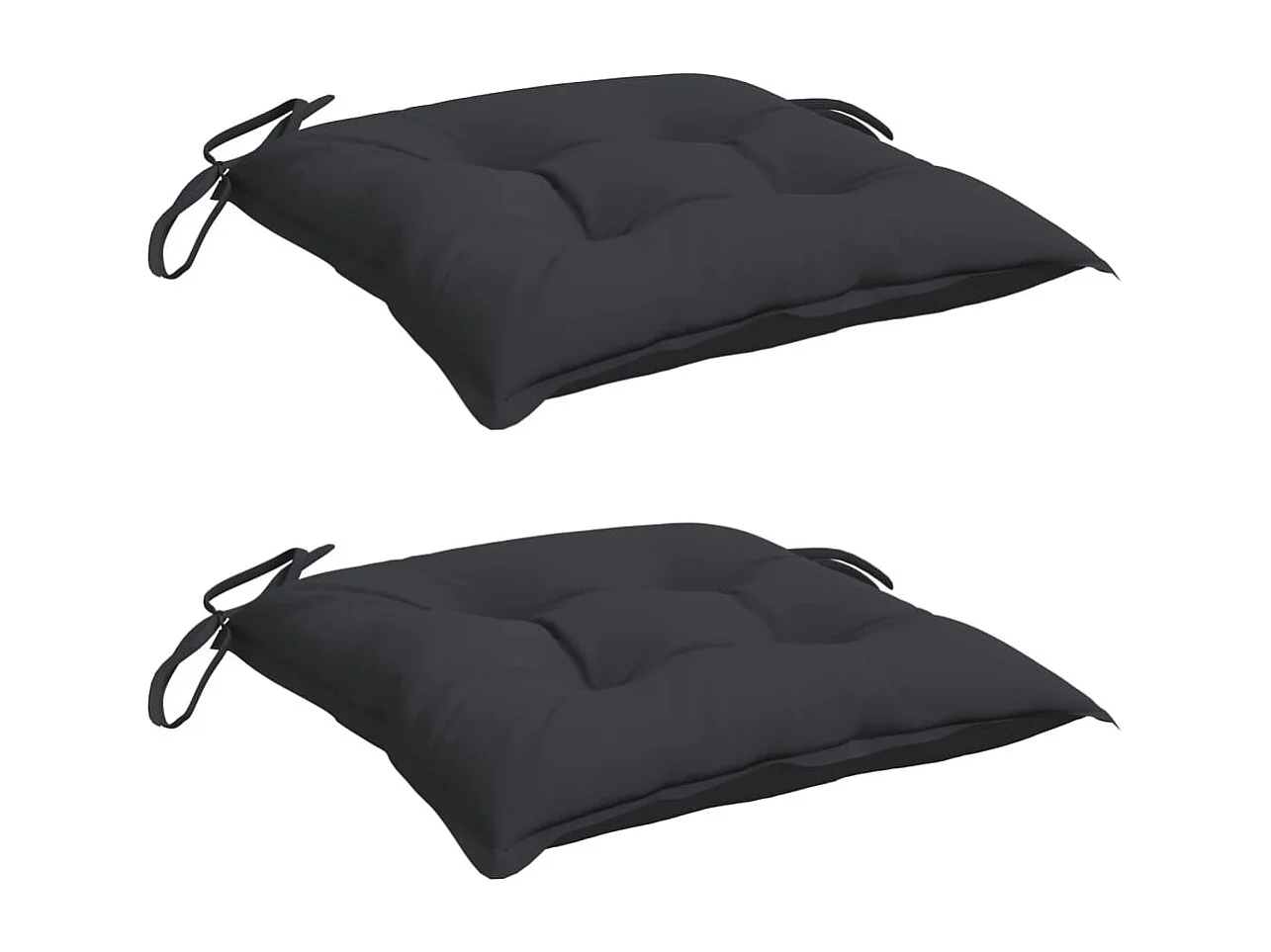 Almofadões de cadeira 2 pcs 40x40x7 cm tecido oxford preto