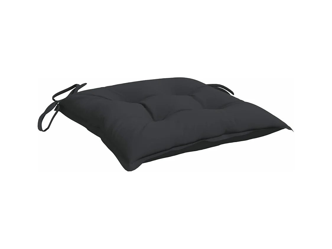 Cojines de silla de jardín 2 uds tela Oxford negro 40x40x7 cm