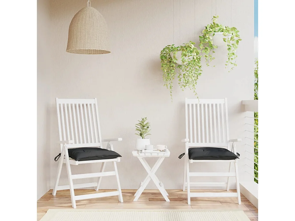 Almofadões de cadeira 2 pcs 40x40x7 cm tecido oxford preto