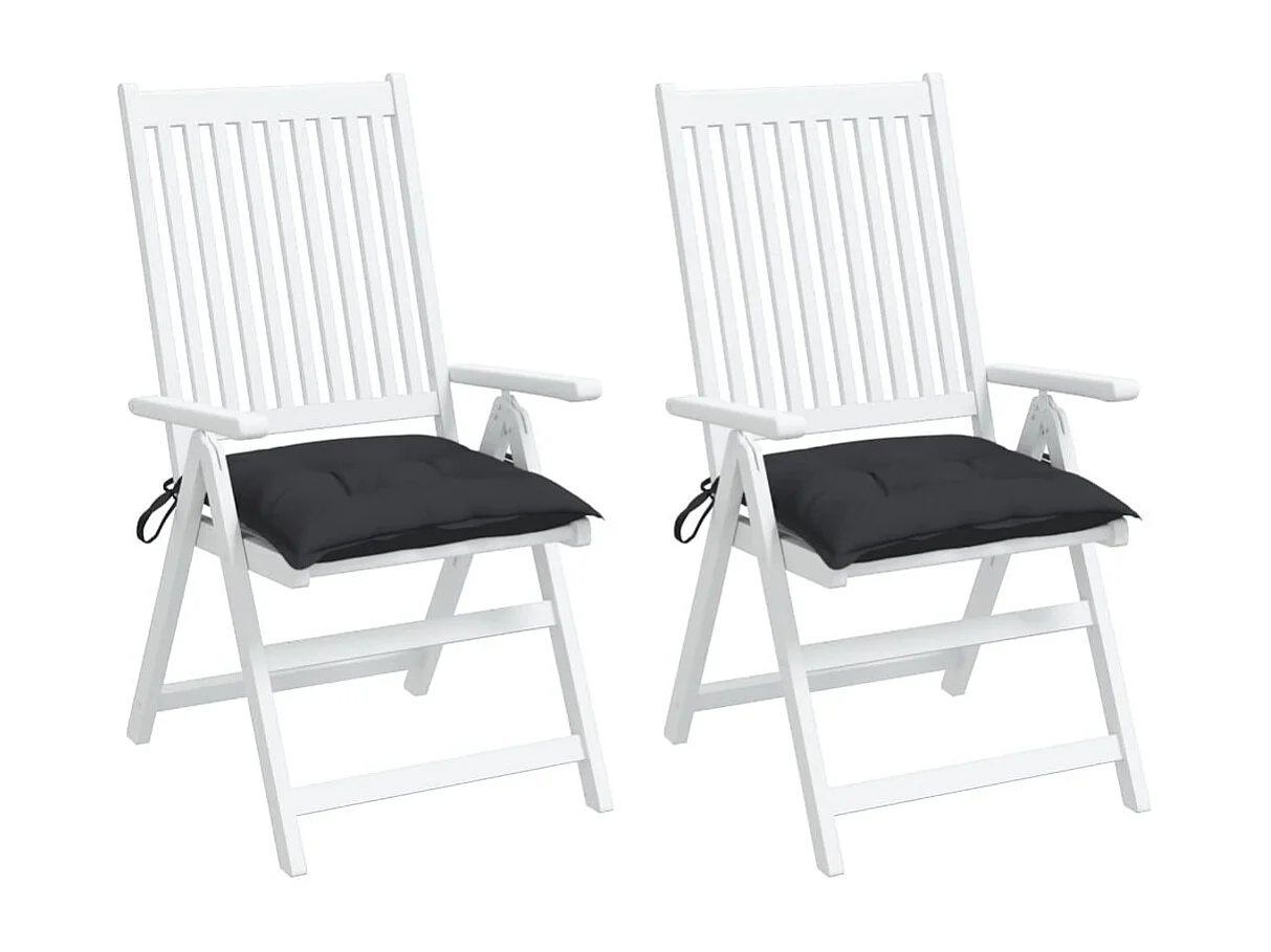Almofadões de cadeira 2 pcs 40x40x7 cm tecido oxford preto
