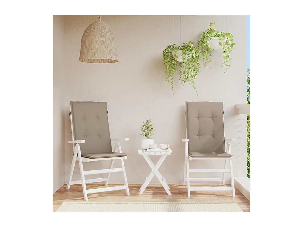Cuscini per Sedie Alte 2 pz Tortora 120x50x3 cm in Tessuto