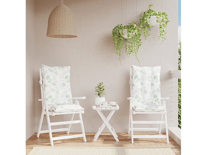 Cuscini Per Sedia Da Esterno Con Schienale Alto - Set Di 2 Turchese In Tessuto Oxford Impermeabile - Foto 11