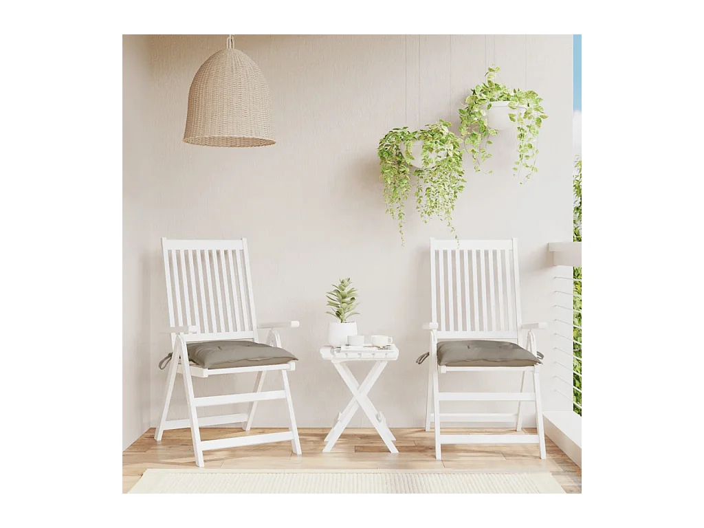 Stoelkussens 2 st 40x40x7 cm oxford stof taupe