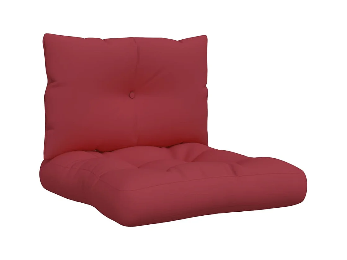 Coussins de palette lot de 2 rouge bordeaux tissu