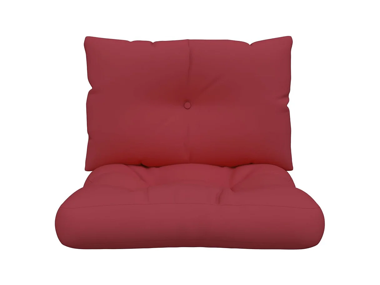 Coussins de palette lot de 2 rouge bordeaux tissu