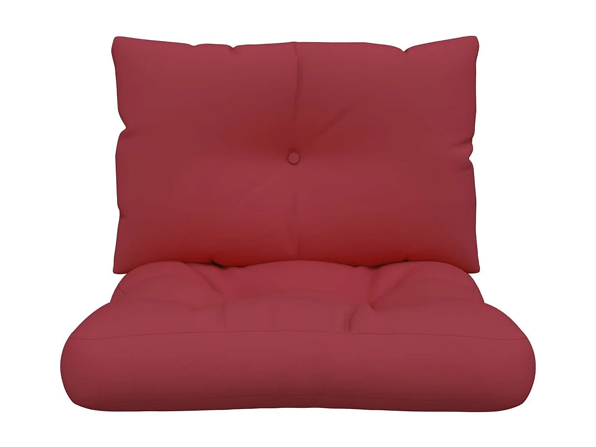 Coussins de palette lot de 2 rouge bordeaux tissu