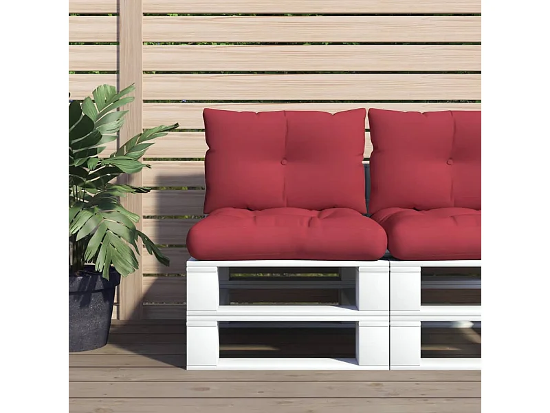 Coussins de palette lot de 2 rouge bordeaux tissu