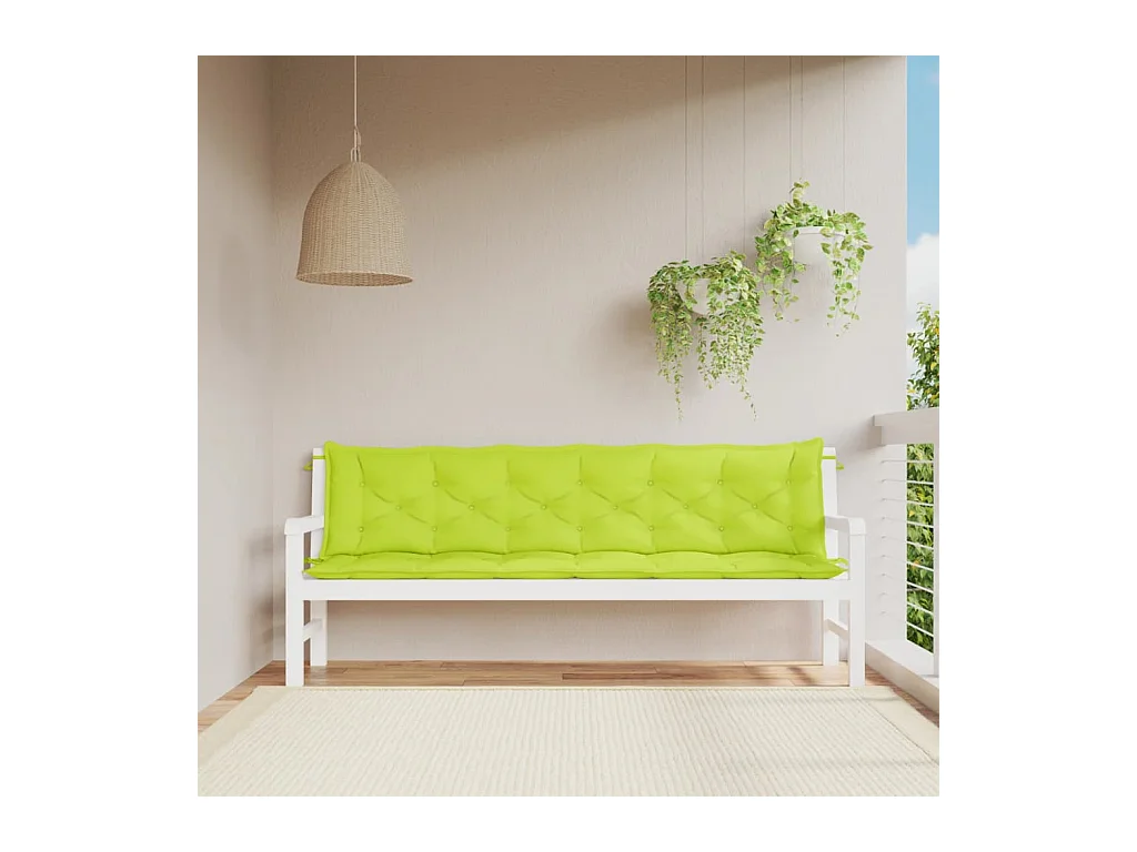 Tuinbankkussens 2 st 200x50x7 cm oxford stof heldergroen