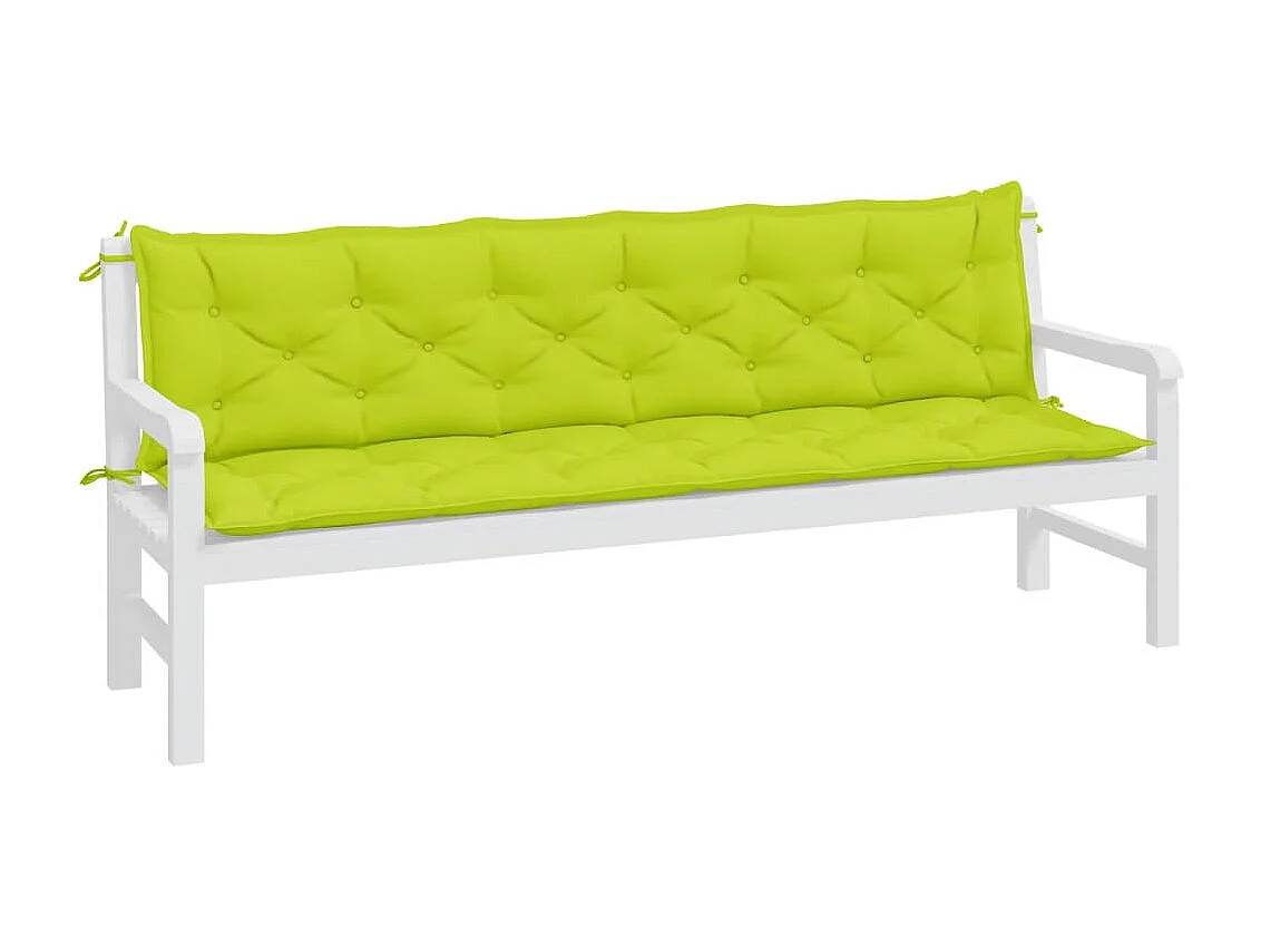 Coussins de banc de jardin lot de 2 vert vif tissu Oxford