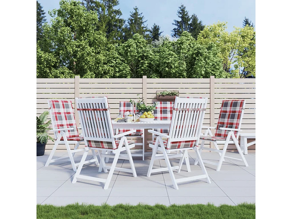 Coussins de chaise de jardin à dossier haut lot de 6 120x50x3cm