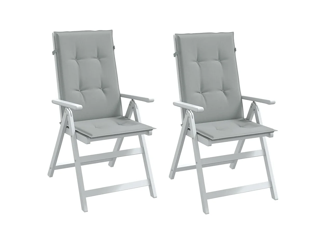 Coussins de chaise à dossier haut lot de 2 gris clair mélangé