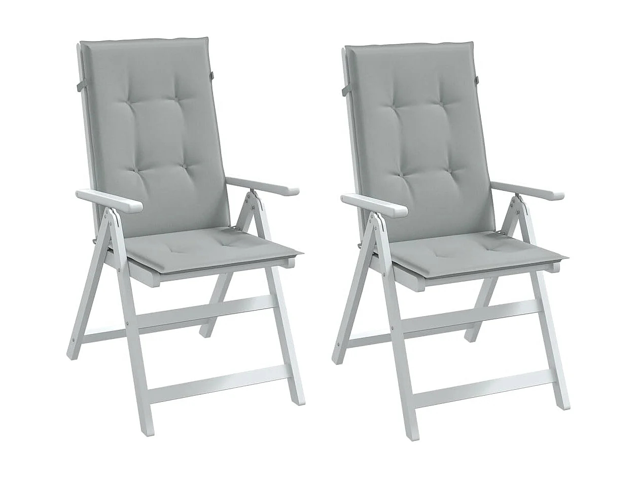 Hochlehner-Auflagen 2 Stk. Melange Hellgrau 120x50x4 cm Stoff