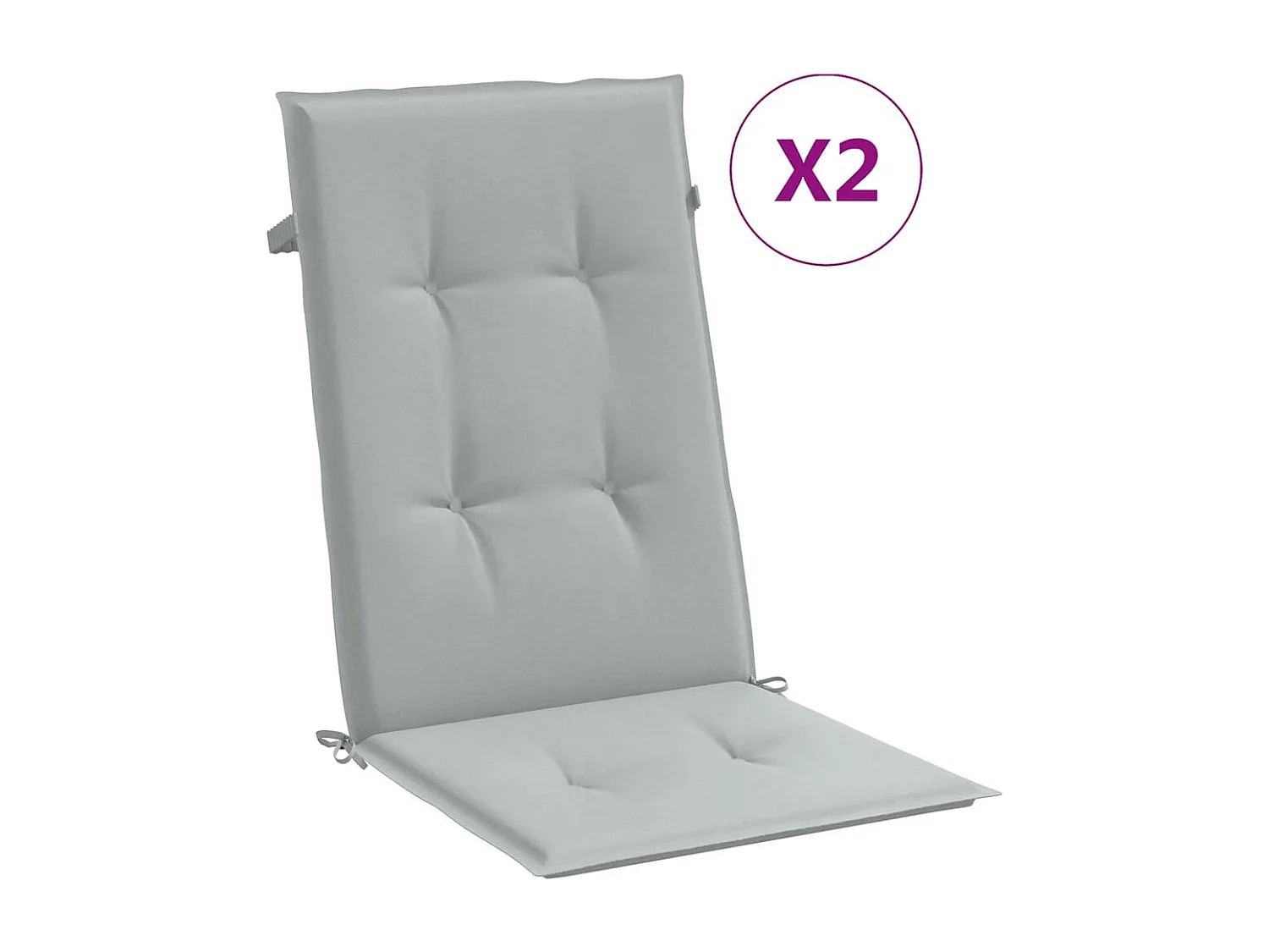 Hochlehner-Auflagen 2 Stk. Melange Hellgrau 120x50x4 cm Stoff