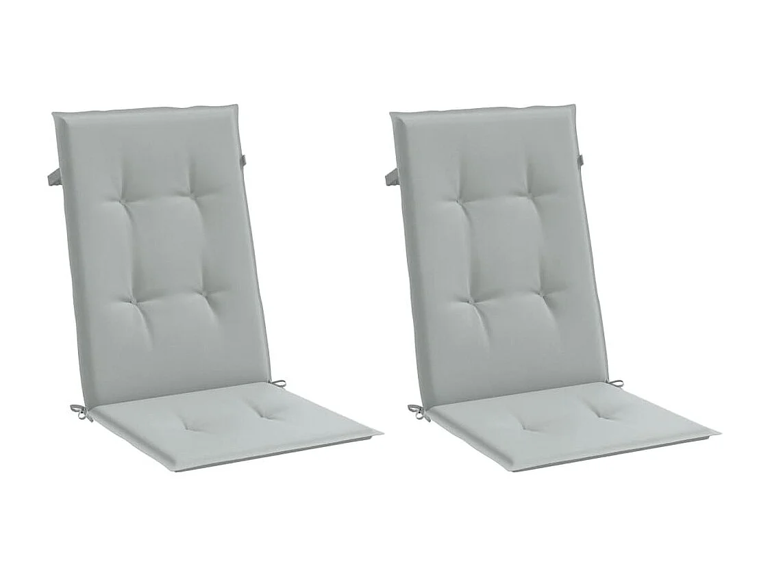 Hochlehner-Auflagen 2 Stk. Melange Hellgrau 120x50x4 cm Stoff