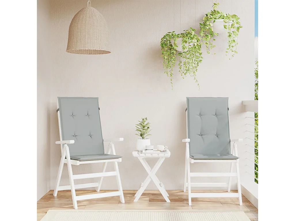 Hochlehner-Auflagen 2 Stk. Melange Hellgrau 120x50x4 cm Stoff