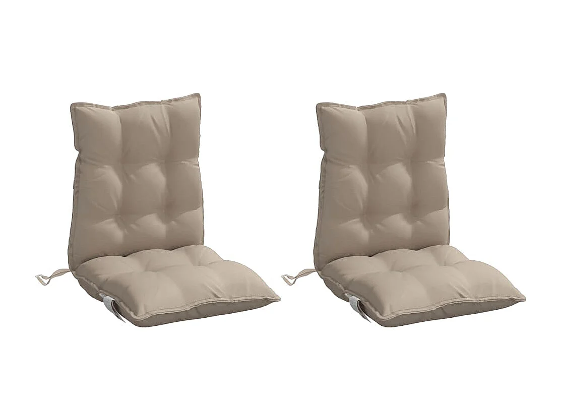 Coussins de chaise à dossier bas lot de 2 taupe tissu oxford