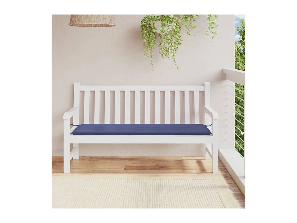 Cuscino Panca da Giardino Blu Marino 150x50x3 cm Tessuto Oxford