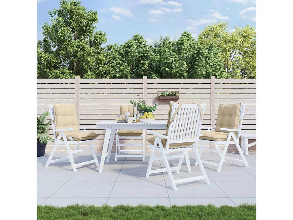 Coussins de chaise à dossier bas lot de 4 beige tissu oxford