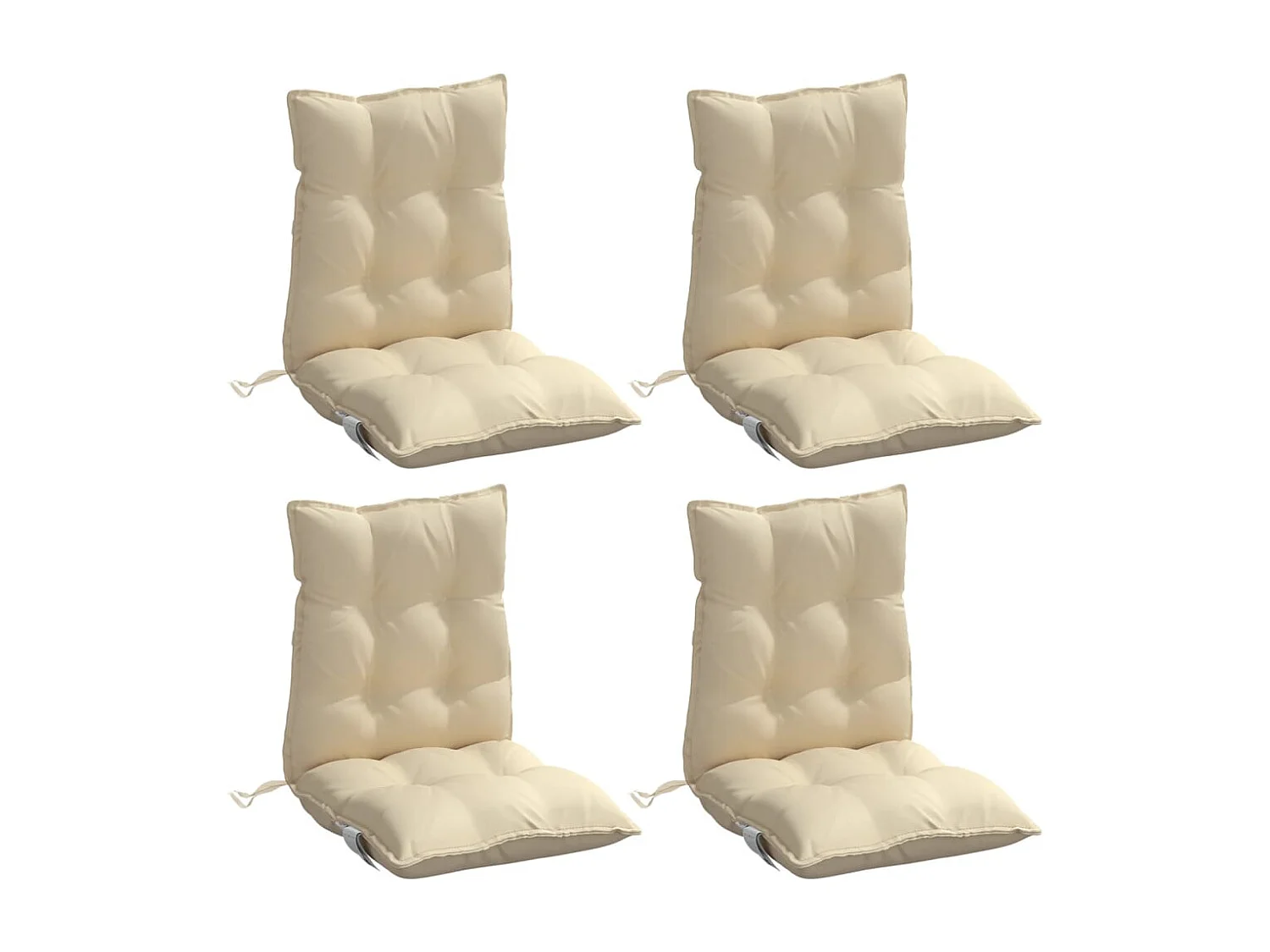 Coussins de chaise à dossier bas lot de 4 beige tissu oxford