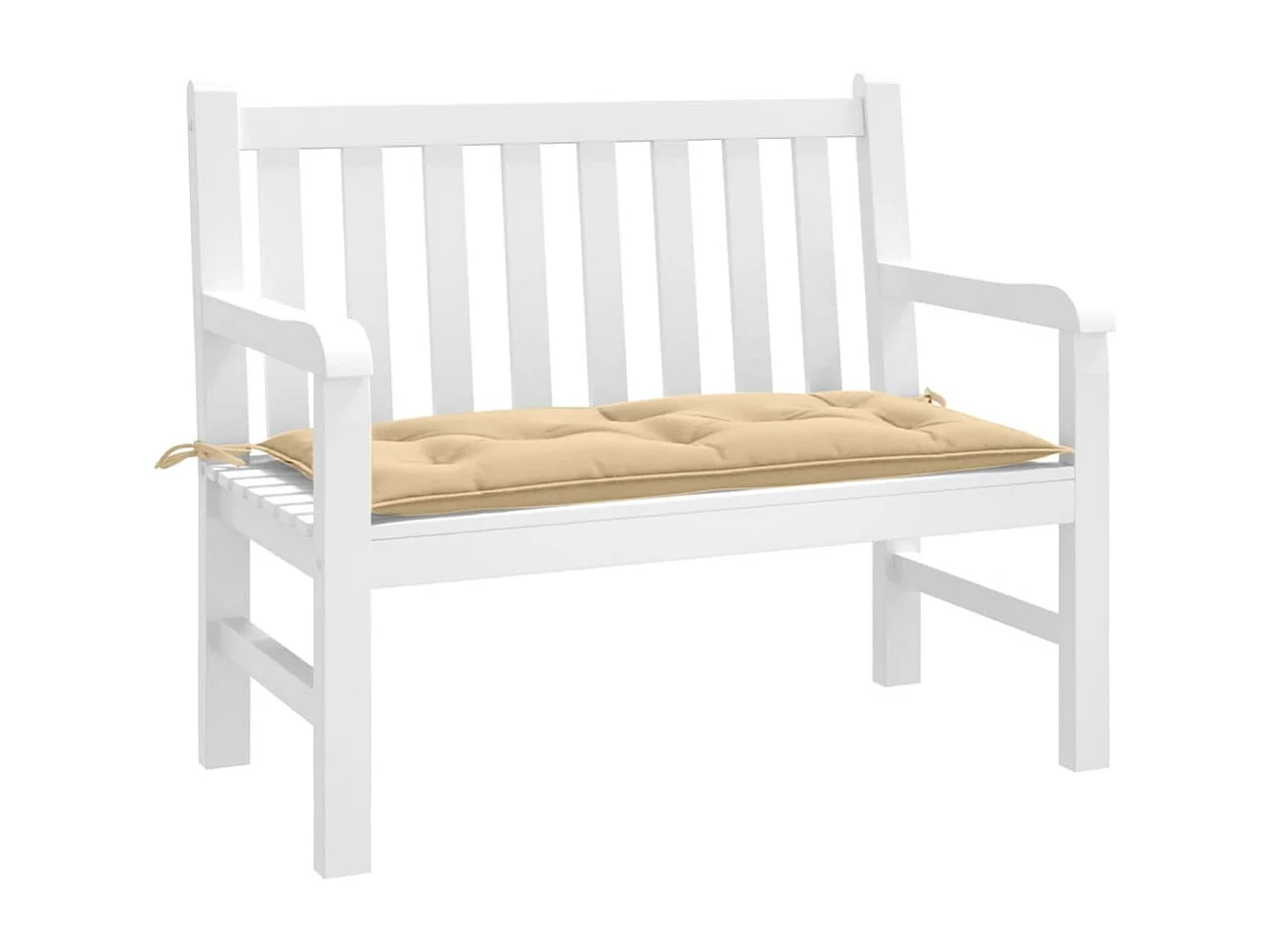 Tuinbankkussen 100x50x7 cm stof gemêleerd beige