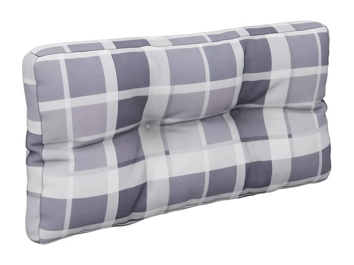 Coussins de palette lot de 2 motif à carreaux gris tissu