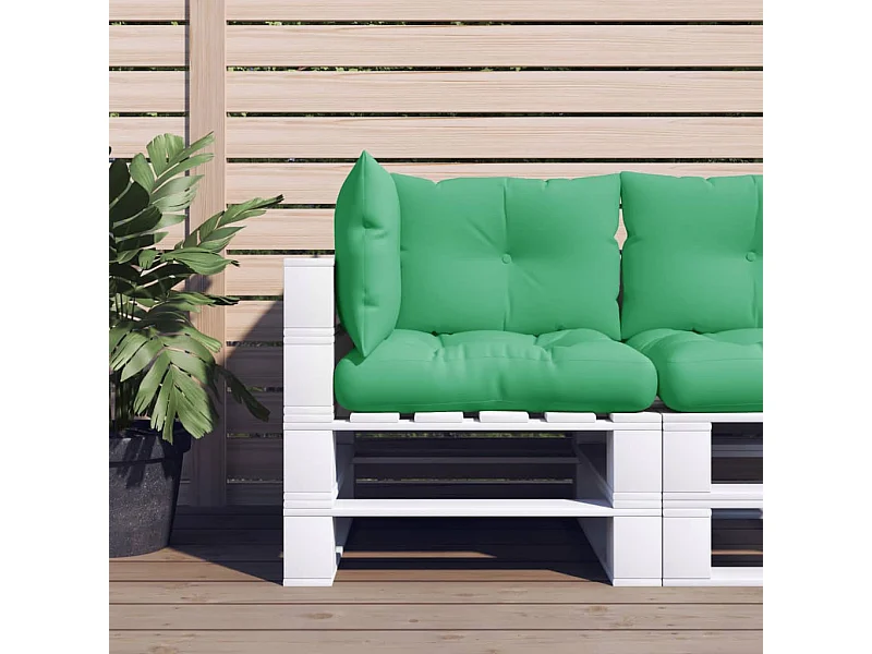 Coussins de palette lot de 3 vert tissu