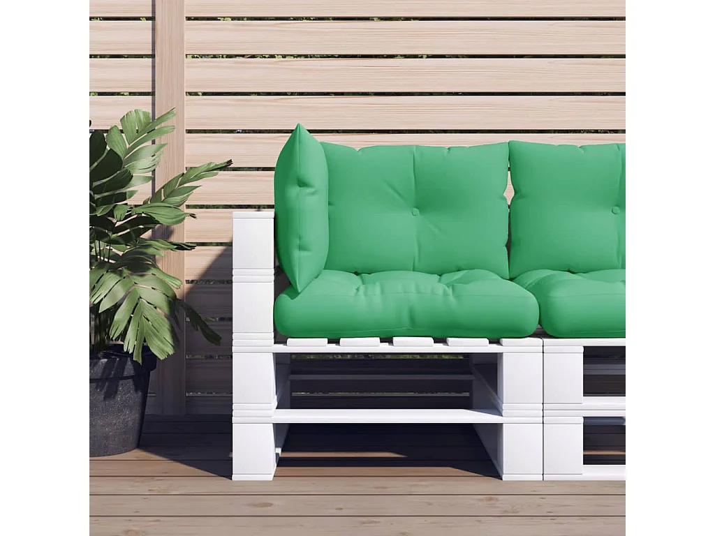 Coussins de palette lot de 3 vert tissu