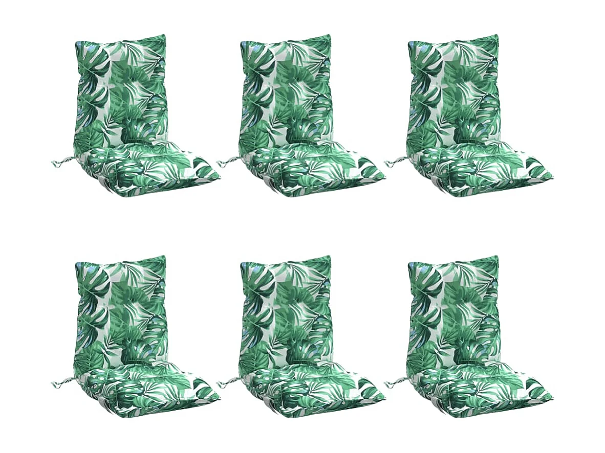 Cojines para silla respaldo bajo 6 uds tela estampado de hojas