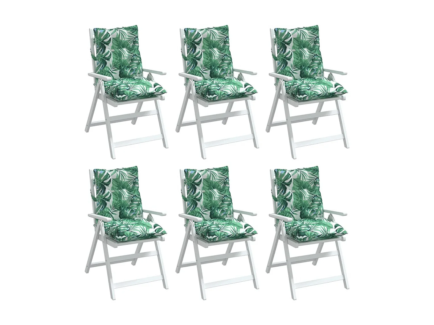 Cojines para silla respaldo bajo 6 uds tela estampado de hojas