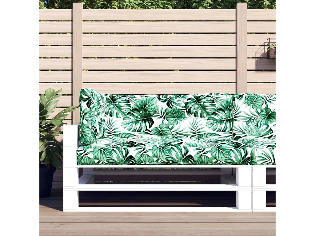 Palettenkissen 3-tlg. Blattmuster Stoff