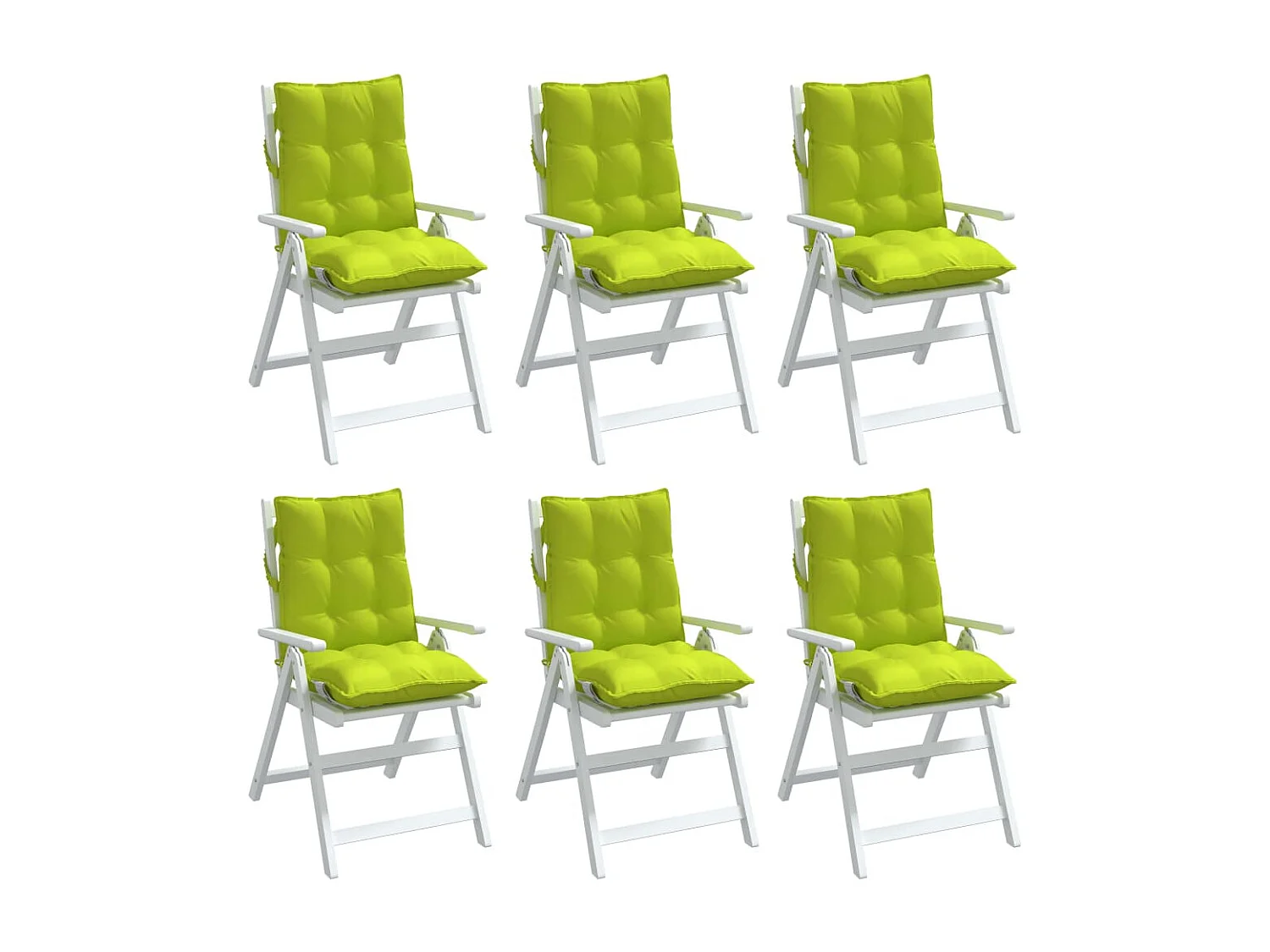 Coussins de chaise à dossier bas lot de 6 vert vif