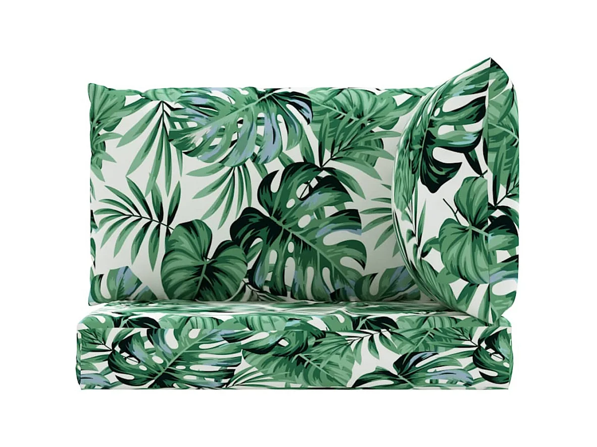 Coussins de palette lot de 3 motif de feuilles tissu Oxford