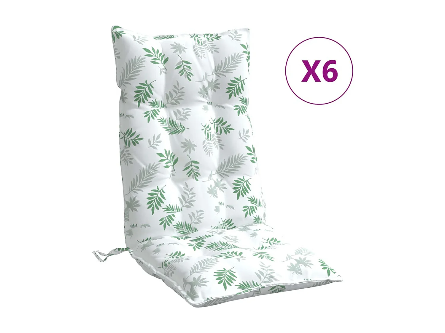 Hochlehner-Auflagen 6 Stk. Blattmuster Oxford-Gewebe
