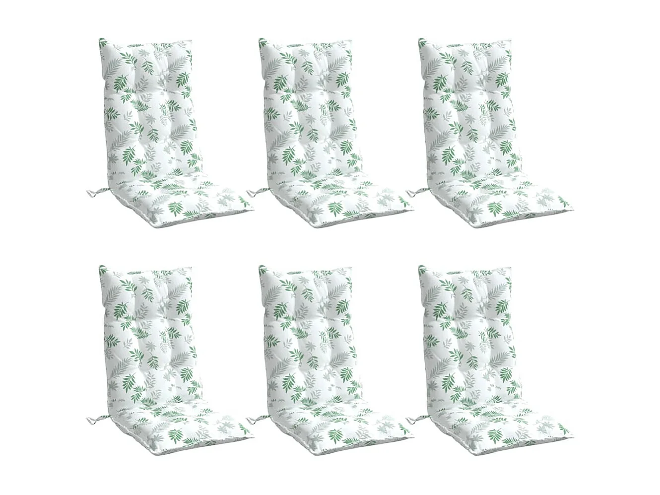 Hochlehner-Auflagen 6 Stk. Blattmuster Oxford-Gewebe