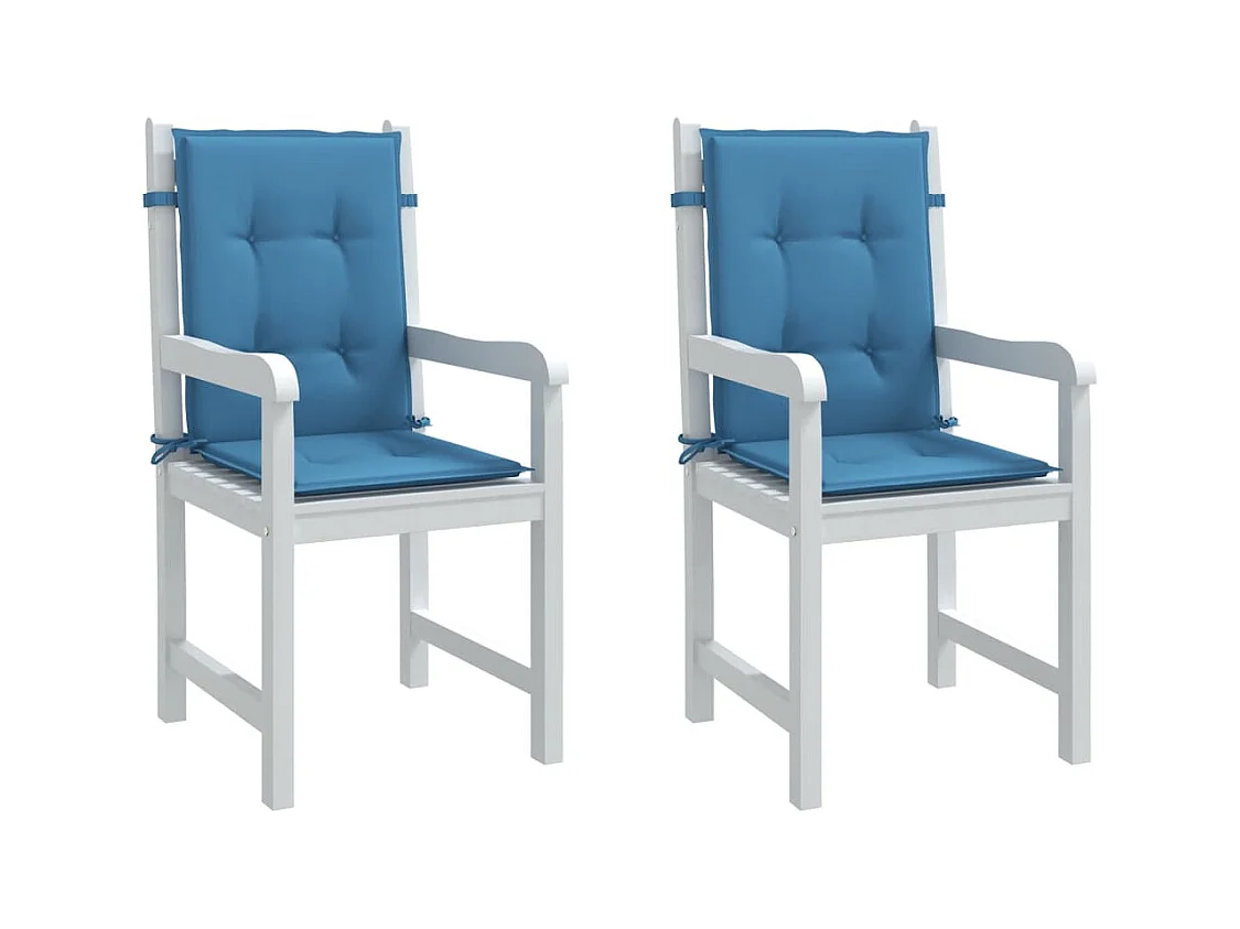 Coussins de chaise à dossier bas lot de 2 bleu mélangé tissu