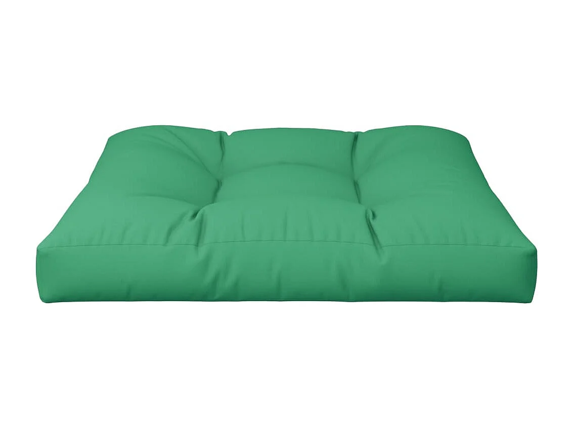 Coussin de palette vert 80x80x12 cm tissu